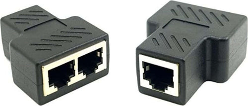 Sdoppiatore Splitter RJ-11 RJ-12 da 2 Porte per Sdoppiare il Cavo Telefonico Cornetta 4p 6p Femmina Femmina - Confezione da 2 pezzi