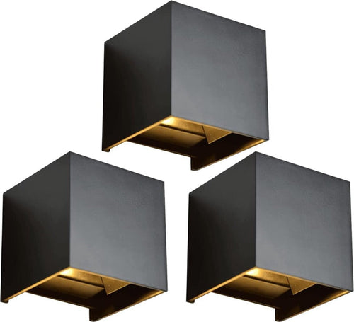 Kit da 3 Lampade da parete a LED 12 W 4000K IP65 LED per Interni ed Esterni Fascio di Luce Regolabile Bianco Naturale - EX DEMO