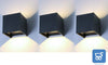 Kit da 3 Lampade da parete a LED 12 W 4000K IP65 LED per Interni ed Esterni Fascio di Luce Regolabile Bianco Naturale - EX DEMO