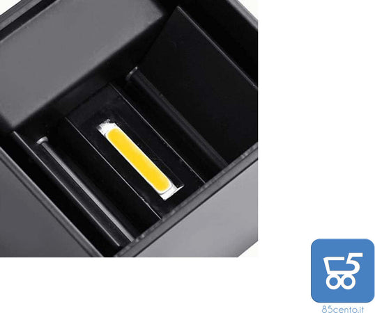 Kit da 3 Lampade da parete a LED 12 W 4000K IP65 LED per Interni ed Esterni Fascio di Luce Regolabile Bianco Naturale - EX DEMO