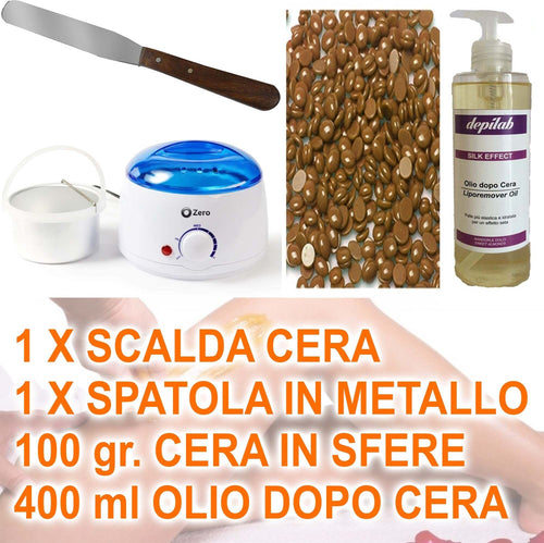 KIT DEPILAZIONE BRASILIANA SCALDA CERA SPATOLA OLIO SFERE PERLE CERETTA INDOLORE Salute e cura della persona/Rasatura epilazione e rimozione peli/Epilazione e rimozione peli/Ceretta/Kit Trade Shop italia - Napoli, Commerciovirtuoso.it