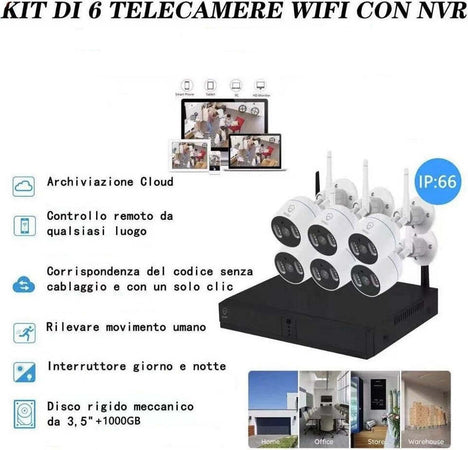 Kit Di 6 Telecamere Di Videosorveglianza Ip Wifi 1080p Ip66 Con Nvr Tv-6125he 8+6 Casa, arredamento e bricolage > Sicurezza e Antifurti > Sistemi di Videosorveglianza Trade Shop italia - Napoli, Commerciovirtuoso.it
