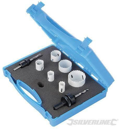 Kit di 9 seghe a tazza bimetallica per elettricisti denti HSS temprati Silverline