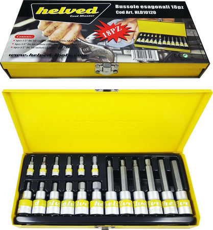 Kit Di Bussole Esagonali 18 Pezzi Cromo Vanadio Helved Hld10120 In Acciaio Cromo Casa, arredamento e bricolage > Bricolage e fai da te > Chiavi da Lavoro Trade Shop italia - Napoli, Commerciovirtuoso.it