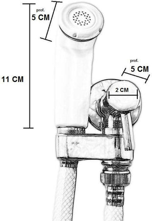 Kit doccetta bidet idroscopino con rubinetto e gancio girevole