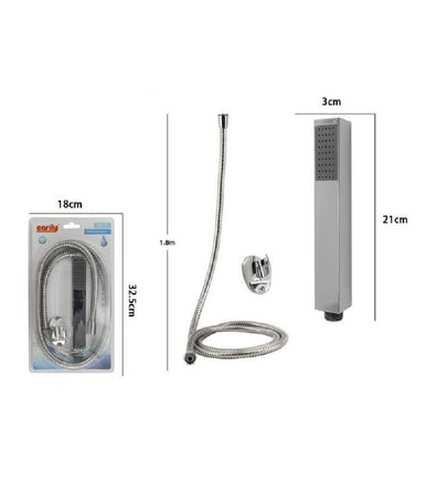 Kit Doccetta Doccino Squadrata Bagno Soffione Doccia Laccio 1,8 Mt Staffa 69302