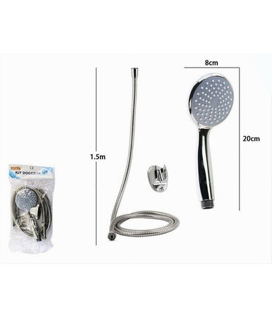 Kit Doccetta Doccino Tondo Soffione Doccia Bagno Con Laccio 1,5 Mt Staffa 79976