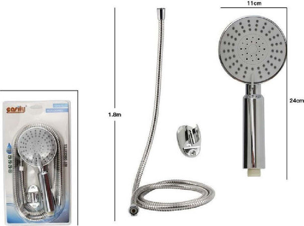 Kit Doccetta Doccino Tondo Soffione Doccia Con Laccio 1,8 Mt Staffa Bagno 69071 Casa, arredamento e bricolage > Accessori Doccia > Soffioni Doccia Trade Shop italia - Napoli, Commerciovirtuoso.it