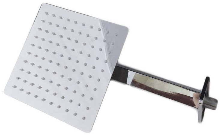 Kit Doccia Braccio Doccia Quadrato Cm 30 Con Soffione Doccia Quadrato 20 X 20