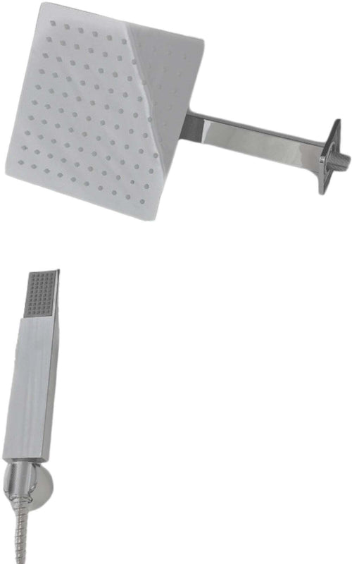 Kit Doccia con Braccio Doccia Soffione Quadrato Doccetta e Supporto