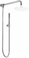 Kit doccia deviatore a pressione con doccetta tonda, braccio cm 40