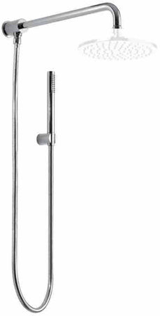 Kit doccia deviatore a pressione con doccetta tonda, braccio cm 40