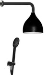 Kit doccia nero a campana con luce cromoterapia