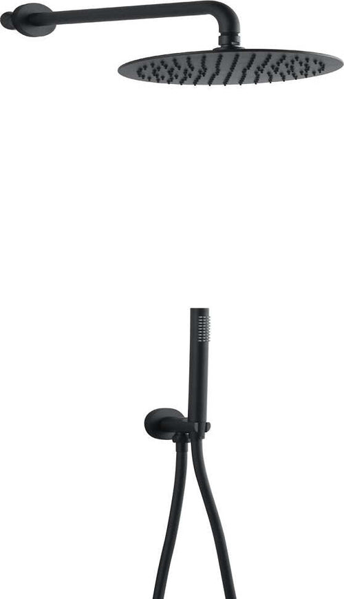 Kit Doccia Tondo NERO Soffione Braccio Presa Acqua Doccetta Laccio Pvc Bagno Fai da te/Attrezzature per cucine e bagni/Attrezzature per bagni/Docce e componenti doccia/Filtri supporti e soffioni doccia/Docce fisse Ogomondo - Martina Franca, Commerciovirtuoso.it