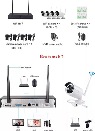 Kit Dvr Wireless Wifi 8 Canali Sistema Registrazione Cctv Hd 8 Telecamere Q-s8i Fai da te/Sicurezza e protezione/Sistemi di sicurezza domestica/Kit video per la sicurezza domestica/Kit di sorveglianza DVR Trade Shop italia - Napoli, Commerciovirtuoso.it