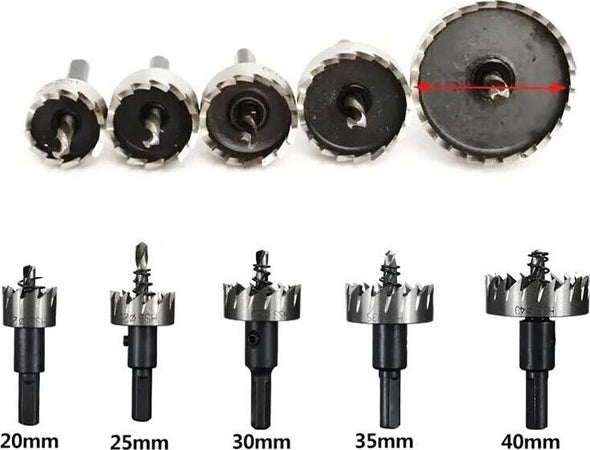 Kit-Fresa-A-Tazza-Per-Forare-Legno-Metallo-Cartongesso-Set-5-Frese-Seghe-Tools