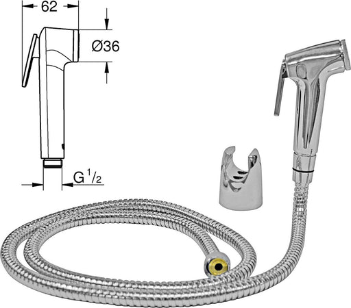 KIT IDROSCOPINO A PULSANTE LACCIO 1.2MT ATTACCO PARETE DOCCETTA ESY_52122 BIDET  Trade Shop italia - Napoli, Commerciovirtuoso.it