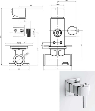 Kit idroscopino bidet in ottone con miscelatore