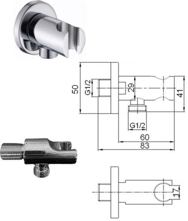 Kit idroscopino bidet in ottone con miscelatore