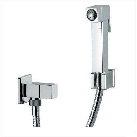 Kit per wc in ottone con rubinetto apertura/chiusura , flessibile 120 cm