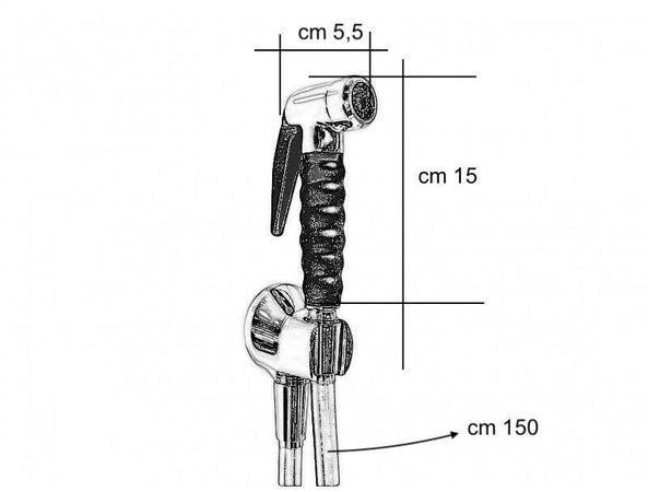 Kit idroscopino con supporto in ottone cromato