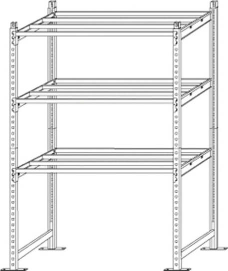 Kit iniziale scaffale - 3 ripiani - metallo - 100x60x200 cm - grigio - Paperflow Fai da te/Organizzazione casa e magazzini/Scaffalature Eurocartuccia - Pavullo, Commerciovirtuoso.it