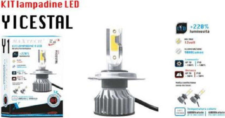 Kit Lampadine A Led Auto H4 38w Luce Fredda 6000k 12v 9000 Lumen Maxtech Y1-h4 Auto e Moto/Parti per auto/Luci lampadine e indicatori/Lampadine/Lampadine per esterno Trade Shop italia - Napoli, Commerciovirtuoso.it