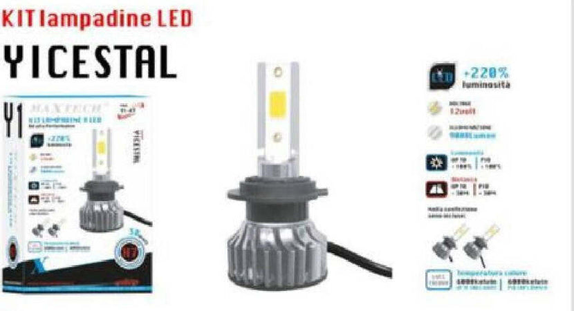 Kit-Lampadine-Led-Per-Auto-H7-38-Watt-Luce-Fredda-6000k-12v-9000lm-Maxtech-Y1-h7
