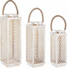 Kit Lanterne decorative in metallo con portacandela decorato interno oro h 69 cm Illuminazione/Illuminazione per esterni/Lanterne Decor Space - Altamura, Commerciovirtuoso.it