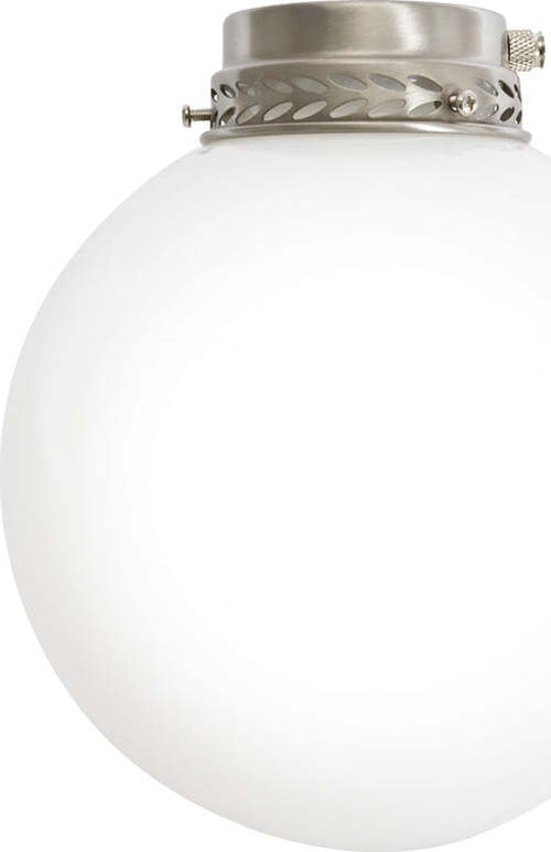 Kit-Luce-Vetro-Bianco-Sfera-Piccolo-Con-Portalampada-Bianco