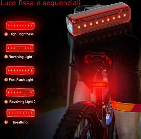 Kit Luci Bici Led Ricaricabile Anteriore E Posteriore Faro Fanale Bicicletta Mtb Sport e Tempo Libero > Ciclismo > Luci per Bici > Sport Trade Shop italia - Napoli, Commerciovirtuoso.it