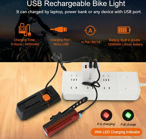 Kit Luci Bici Led Ricaricabile Anteriore E Posteriore Faro Fanale Bicicletta Mtb Sport e Tempo Libero > Ciclismo > Luci per Bici > Sport Trade Shop italia - Napoli, Commerciovirtuoso.it