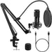 Kit Microfono a Condensatore Cardioide per Podcasting Voice Over Streaming YouTube per Computer Desktop Laptop MAC o Windows Android iOS USB
