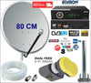 Kit Decoder EDISION PICCO S2 PRO Multistream con Parabola 80 CM ed LNB Monoblocco Single 3 4 gradi per la ricezione in chiaro dei canali digitale terrestre via satellite