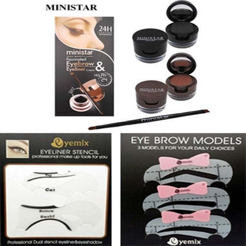 KIT OCCHI SOPRACCIGLIA MINISTAR EYELINER STENCIL PENNELLO APPILCATORE GEL FORME Bellezza/Trucco/Occhi/Matite Trade Shop italia - Napoli, Commerciovirtuoso.it