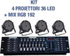 KIT PAR LED FARO RGB 36 LED STROBO PROGRAMMABILE DMX + MIXER 192 Illuminazione/Illuminazione per esterni/Proiettori Trade Shop italia - Napoli, Commerciovirtuoso.it
