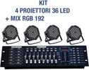KIT PAR LED FARO RGB 36 LED STROBO PROGRAMMABILE DMX + MIXER 192 Illuminazione/Illuminazione per esterni/Proiettori Trade Shop italia - Napoli, Commerciovirtuoso.it