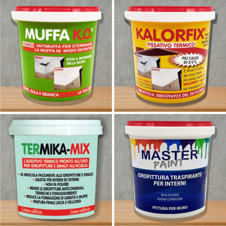 Kit-Poca-Muffa-per-4/5-mq:-Muffa-Ko-lt.1-+-Kalorfix-lt.1-+-TermicaMix-lt.1-+-MasterPaint-lt.1