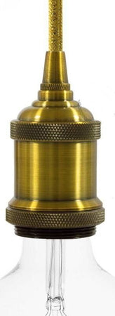 Kit portalampada e27 in alluminio vintage oro vecchio Illuminazione/Illuminazione per interni/Lampade/Basi per lampade Led Mall Home - Napoli, Commerciovirtuoso.it