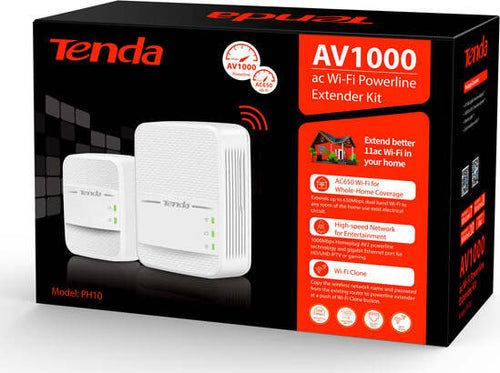 Kit Powerline extender Wi-Fi PH10 AV1000 AC - Tenda Elettronica/Informatica/Periferiche di rete/Adattatori USB wireless Eurocartuccia - Pavullo, Commerciovirtuoso.it