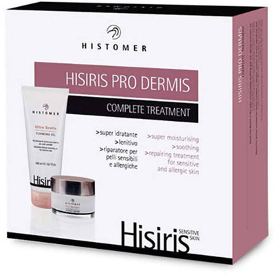 Kit Prodotti Viso Hisiris Pro-Dermis Trattamento Histomer Super Idratante E Lenitivo Anti Età per Pelli Sensibili E Irritate Cofanetto Con Gentle Cleansinng Gel 200 Ml E Crema Pro Dermis Active 50 Ml