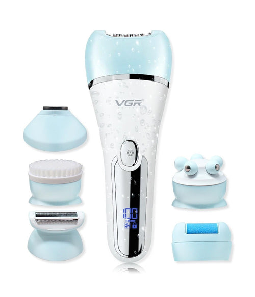 Kit Professionale Epilatore Da Donna 6 In 1 Display Led Ipx7 Impermeabile V-733