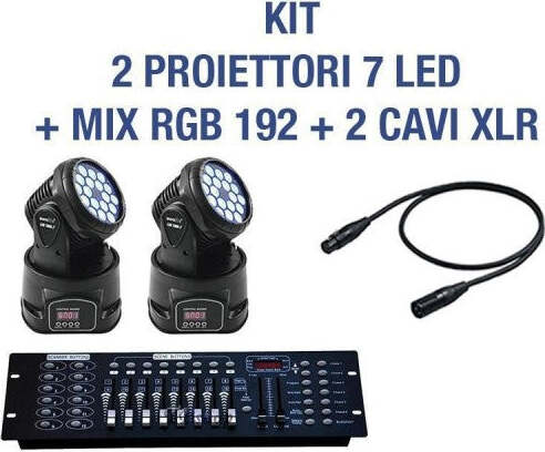 Kit Proiettore Led Rgb Testa Mobile Rotante 7 Led Dmx + Mixer Dmx Rgb 192 Strumenti Musicali/Sonorizzazione e palcoscenico/Illuminazione/Mixer luci Trade Shop italia - Napoli, Commerciovirtuoso.it