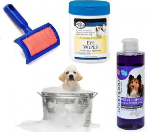 Kit Pulizia Cani Shampoo Azione Districante Salviettine Spazzola Cardatore Pelo Lungo Prodotti per animali domestici/Cani/Accessori per toilette/Spazzole Trade Shop italia - Napoli, Commerciovirtuoso.it