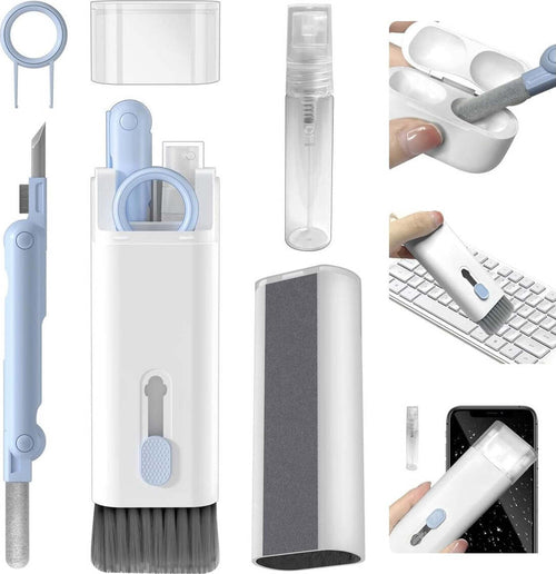 Kit Pulizia Multifunzione per Apparecchi Elettronici 7 in 1 Pennelli Tastiere Airpods Monitor Smartphone