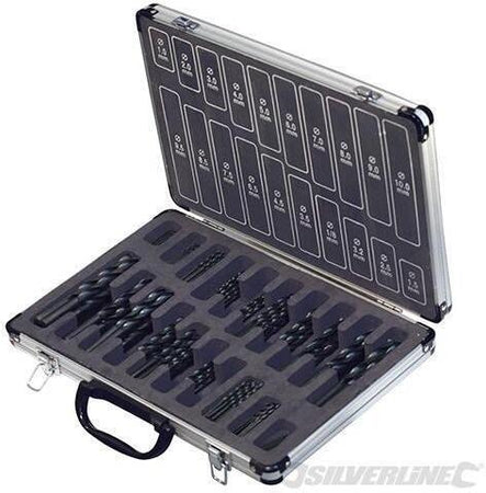 Kit Punte inserti Jobber HSS-R in acciaio temperato Silverline per trapano 170pz