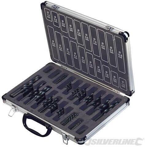 Kit Punte inserti Jobber HSS-R in acciaio temperato Silverline per trapano 170pz