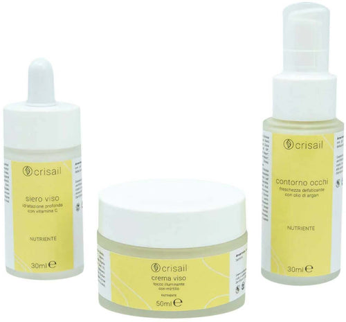 Kit Regalo Nutriente Crisail Kit Viso Idratante E Elasticizzante Con Siero Viso 30 Ml, Crema Viso 50 Ml E Contorno Occhi 30 Ml