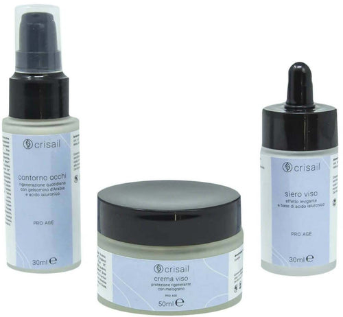 Kit Regalo Viso Pro Age Crisail Set Viso Anti Age Con Crema Viso 50 Ml, Contorno Occhi 30 Ml E Siero Viso 30 Ml