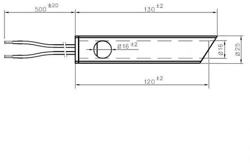 Kit Resistenza Diametro 16Mm, Lunghezza 120Mm, 350Watt. Diametro Tubo 25Mm Lunghezza Totale 132Mm